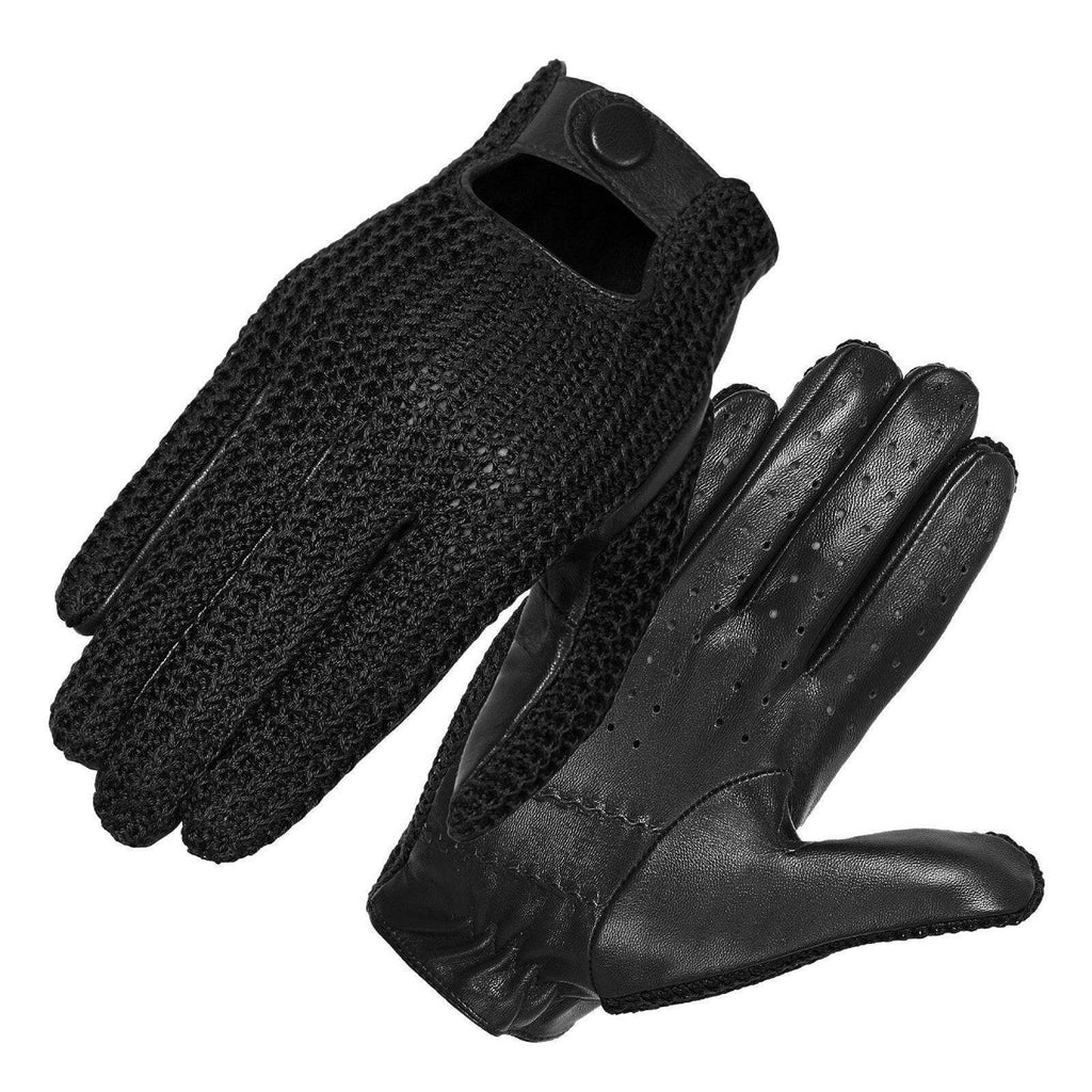 Men Knitted Goatskin Touch Screen Gloves for Daily Motorcycling Driving-WAYBIKER