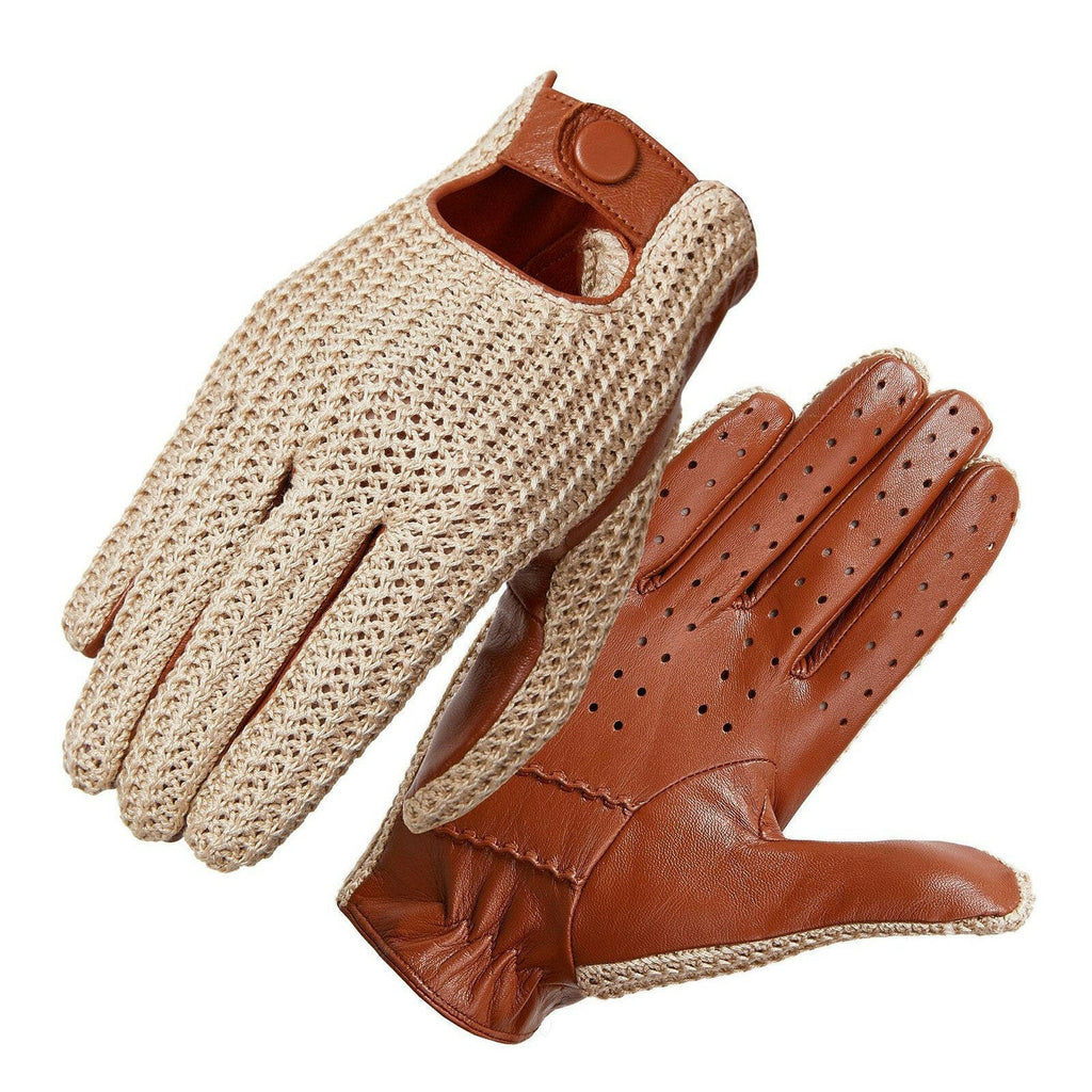 Men Knitted Goatskin Touch Screen Gloves for Daily Motorcycling Driving