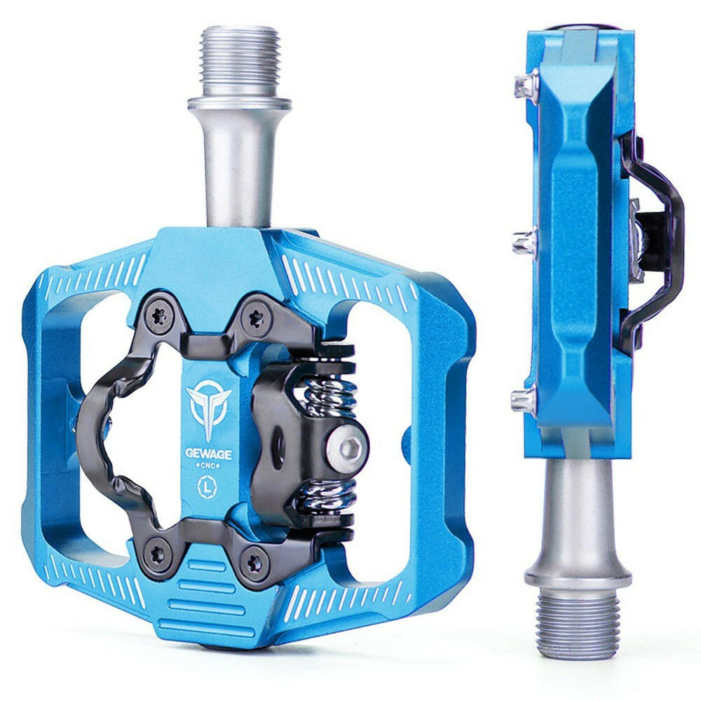 GEWAGE Bike Pedal SPD Mountain Bike Clipless Pedals Aluminum Alloy Bicycle Pedals Dual Platform for MTB Mountain Bike Road Bike-WAYBIKER