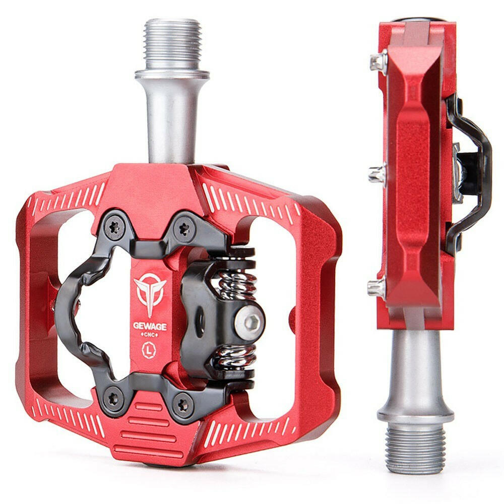 GEWAGE Bike Pedal SPD Mountain Bike Clipless Pedals Aluminum Alloy Bicycle Pedals Dual Platform for MTB Mountain Bike Road Bike-WAYBIKER