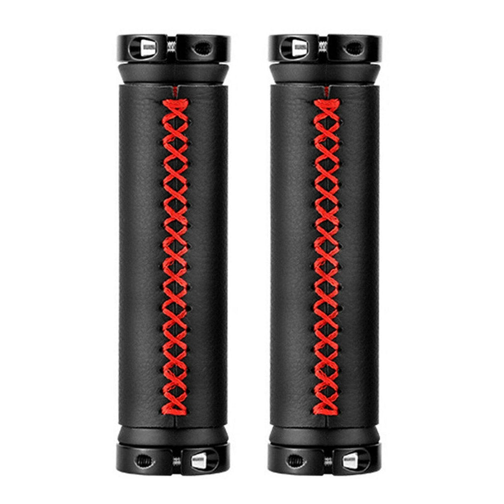 1 Pair of Bike Handlebar Grips Premium PU Double Lock-on MTB Handlebar Cover Anti-slip Cycling Handlebar Grips