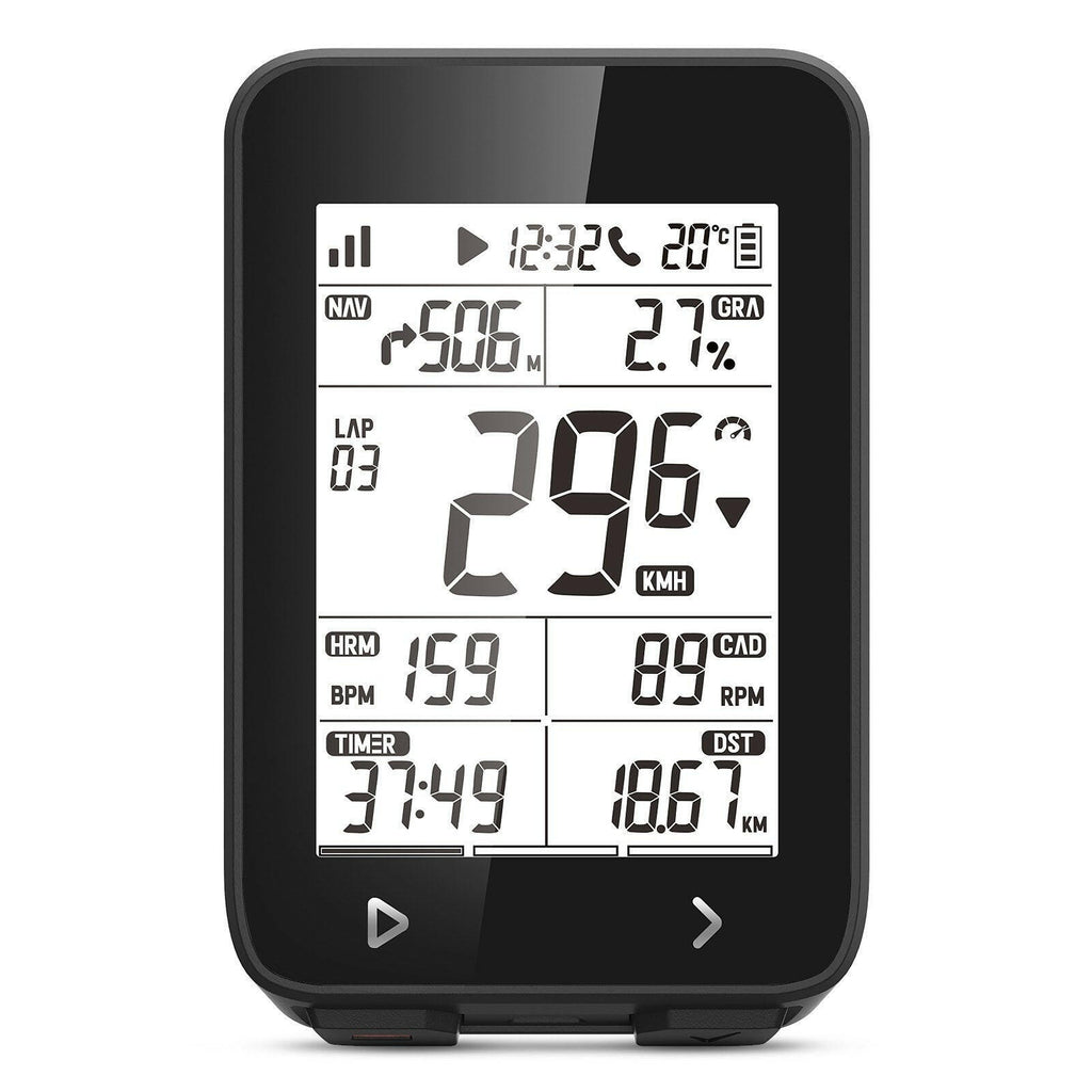 GPS Cycling Computer BT5.0 ANT+ Rechargeable IPX7 Water Resistant Bike Odometer with GPS navigation Incoming Call Reminder