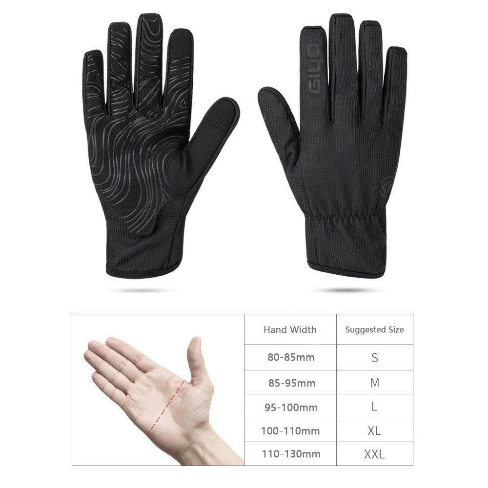 GIYO Bike Cycling Gloves Touchscreen Windproof Hand Glove Men Women Winter Thermal Gloves Anti-Slip for Cycling Driving Running Hiking