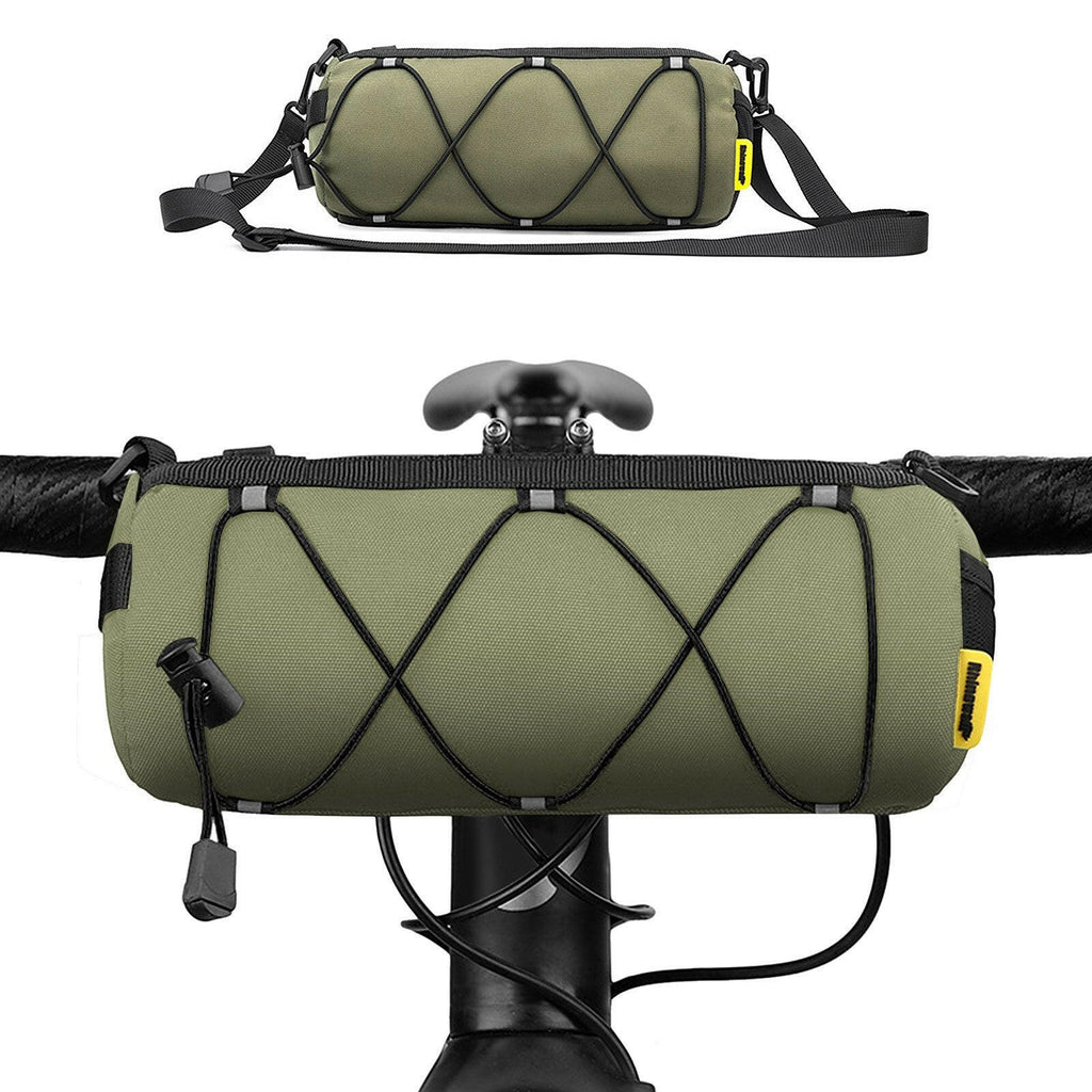 Bike Handlebar Bag Cycling Front Cylinder Storage Bag Bicycle Mobile Phone Holder Front Frame Top Tube Pouch Shoulder Bag Elastic Band-WAYBIKER