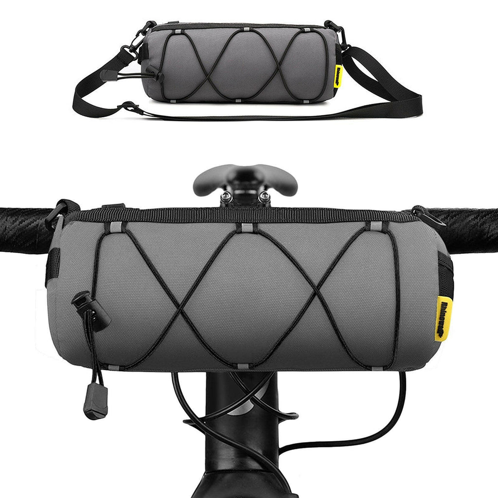 Bike Handlebar Bag Cycling Front Cylinder Storage Bag Bicycle Mobile Phone Holder Front Frame Top Tube Pouch Shoulder Bag Elastic Band