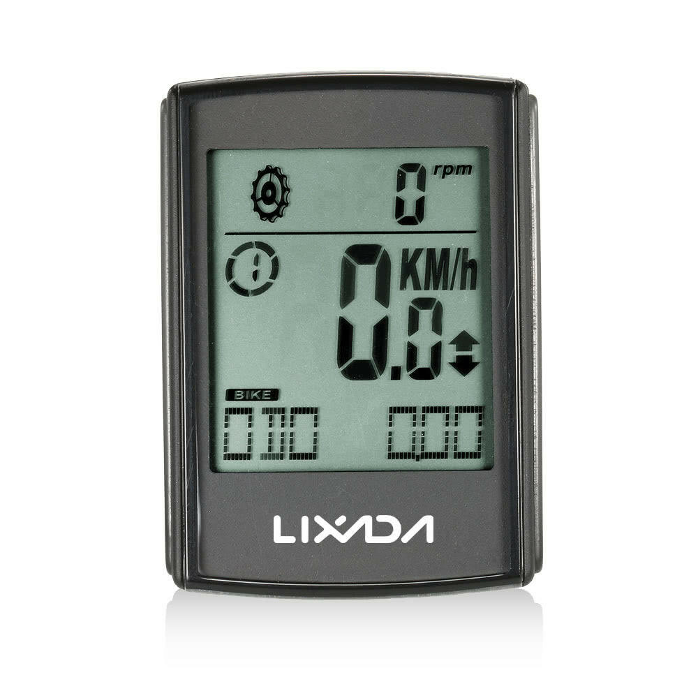 Lixada Multifunctional 2-in-1 Wireless LCD Bicycle Cycling Computer Speed Cadence Water-resistant