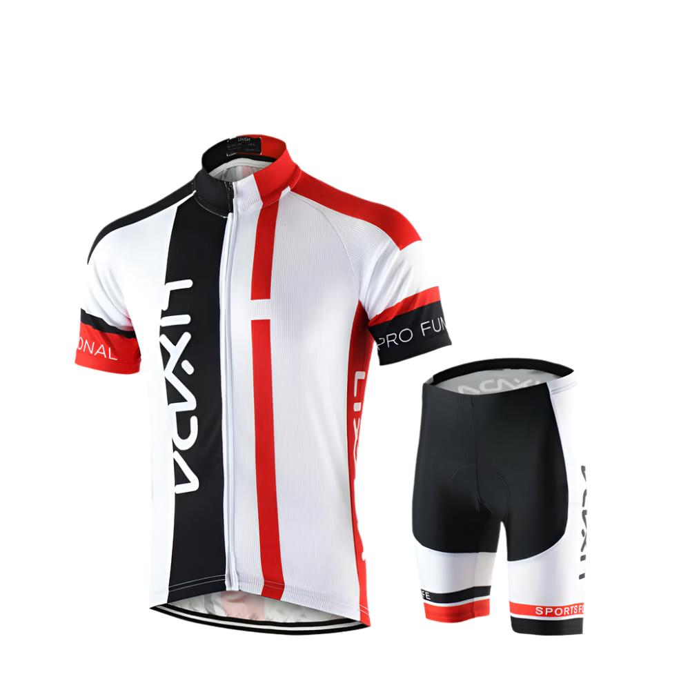 Men Breathable Quick Dry Comfortable Short Sleeve Jersey + Padded Shorts Cycling Clothing Set Riding Sportswear-WAYBIKER