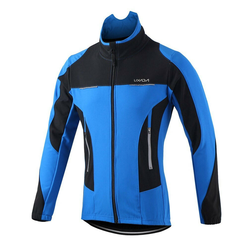 Lixada Men's Outdoor Cycling Jacket Winter Thermal Breathable Comfortable Long Sleeve Coat Water Resistant Riding Sportswear