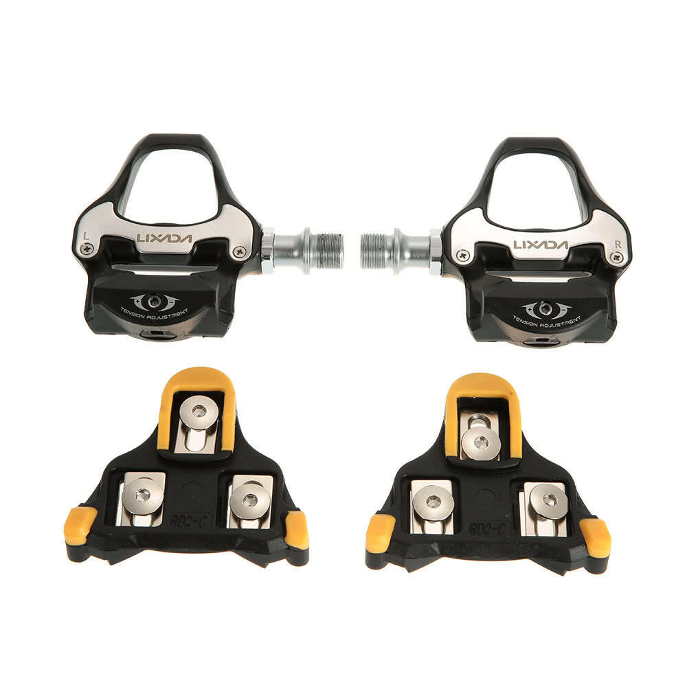 lixada pedale Lixada Road Bike Pedals SPD-SL Single-sided Clipless Bicycle 6 Degree Float  Pedals Biking Cycling Pedal Clip-in Pedals