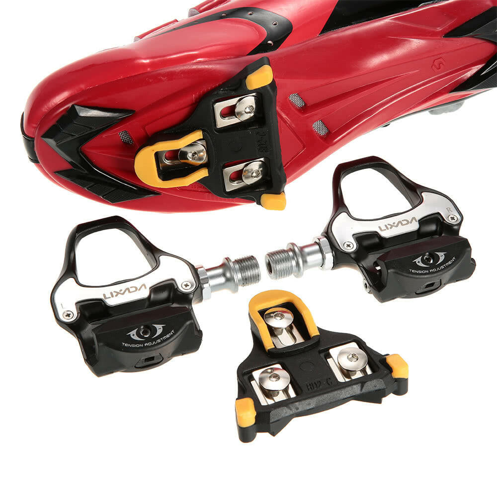 Lixada Road Bike Pedals SPD SL Single sided Clipless Bicycle 6 Degree Float Pedals Biking Cycling Pedal Clip in Pedals WAYBIKER