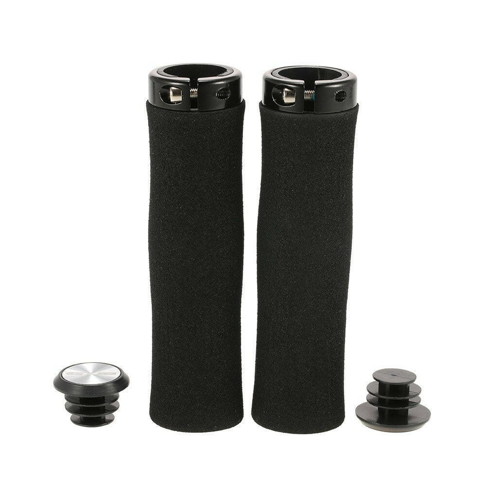 GUB 1 Pair of Anti-slip Cushioned Bike MTB Handlebar Locking Grips Bike Cycling Handlebar Hand Grips with End Plugs Caps for Folding Bikes MTB-WAYBIKER