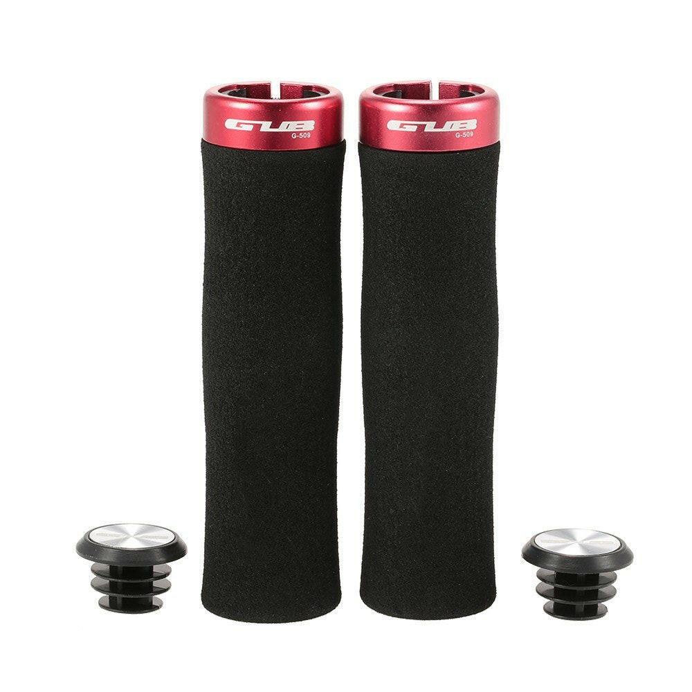 GUB 1 Pair of Anti-slip Cushioned Bike MTB Handlebar Locking Grips Bike Cycling Handlebar Hand Grips with End Plugs Caps for Folding Bikes MTB-WAYBIKER
