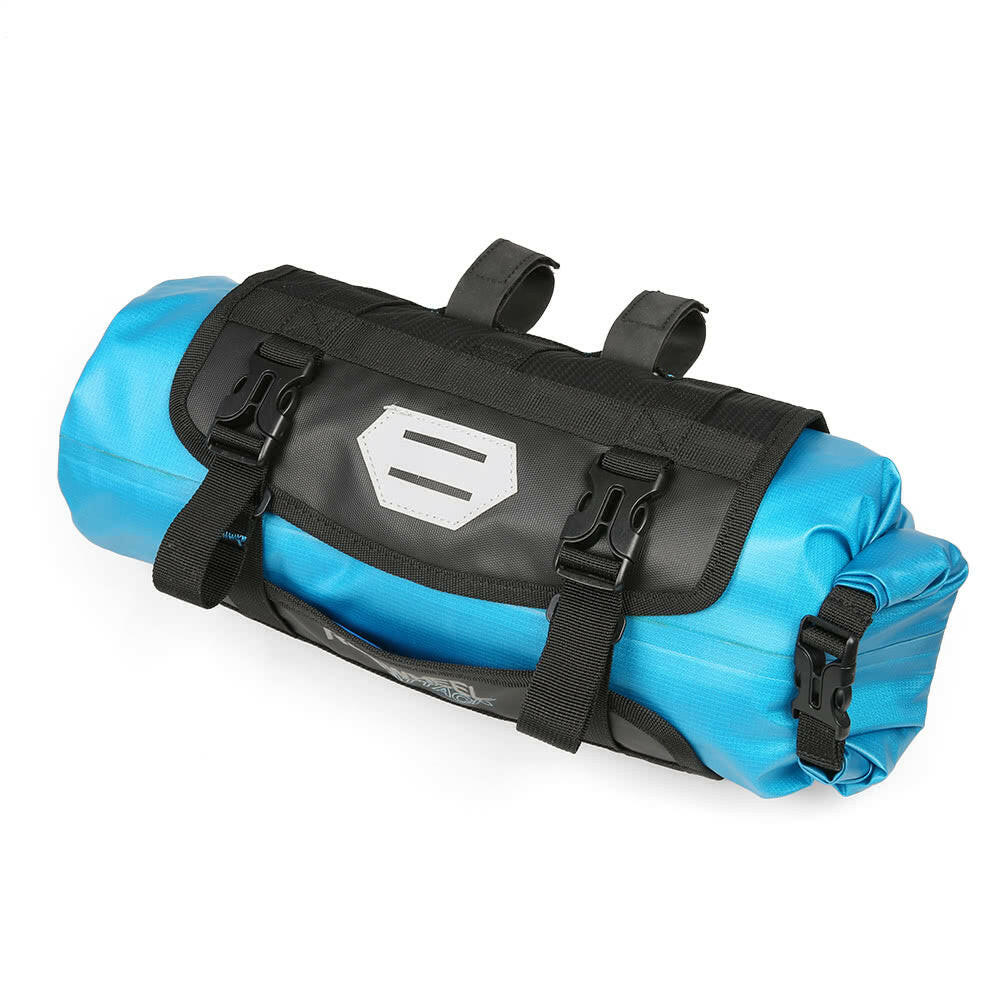 ROSWHEEL Bicycle Bag Waterproof Cycling Mountain Road MTB Bike Front Frame Handlebar Pannier Dry Bag with Roll Top Closure 3L-7L Adjustable-WAYBIKER