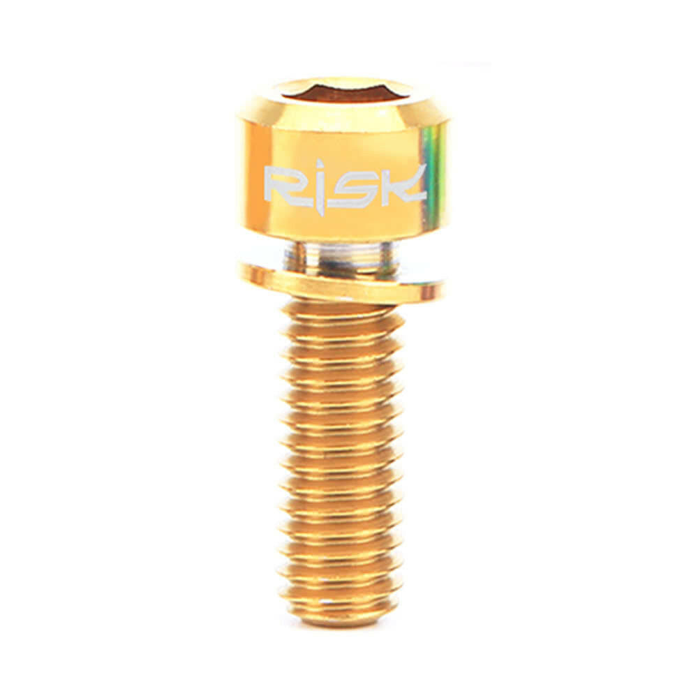 RISK 4PCS M6¡_18/20mm Titanium Ti Bolts Screws for MTB Disc Brake Caliper with Adaptor Spacer-WAYBIKER