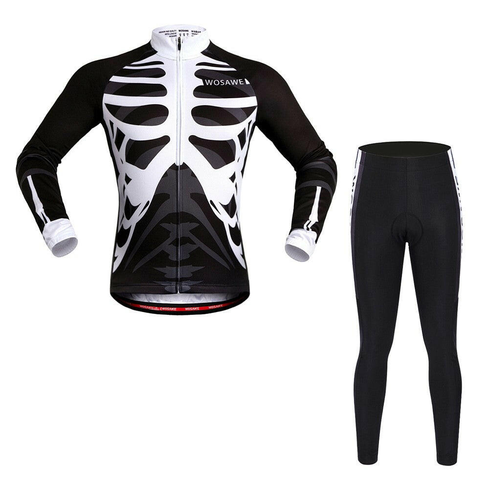WOSAWE Long Sleeve Cycling Jersey Sets Breathable 4D Padded Pants Sportswear Mountain Bicycle Bike Apparel Cycling Clothing-WAYBIKER