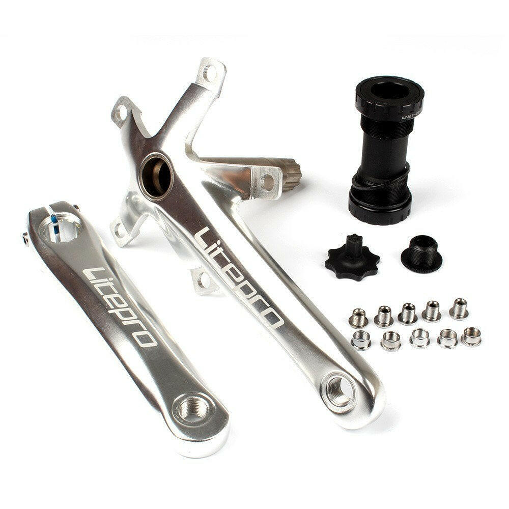 Bike Cycling Bicycle 170MM Crank Foling Bike Fix Gear Crankset  Bike Crank Arm Set BCD 130MM 5 Square Crank Set with Bottom Brackets-WAYBIKER