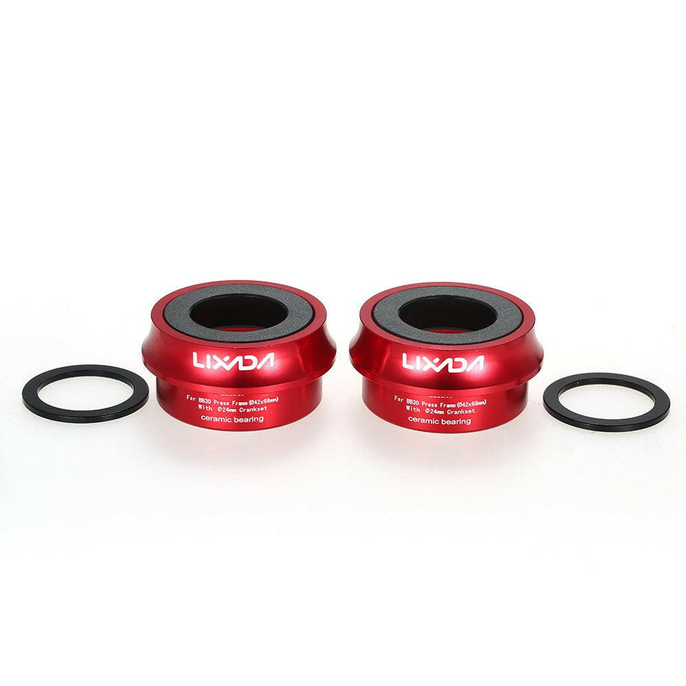 Lixada Road Bike Bicycle Cycling Press Fit Ceramic Bottom Bracket Cups Aluminum Alloy 66mm/72mm BB Cups Crank Set Bearing Axis Parts