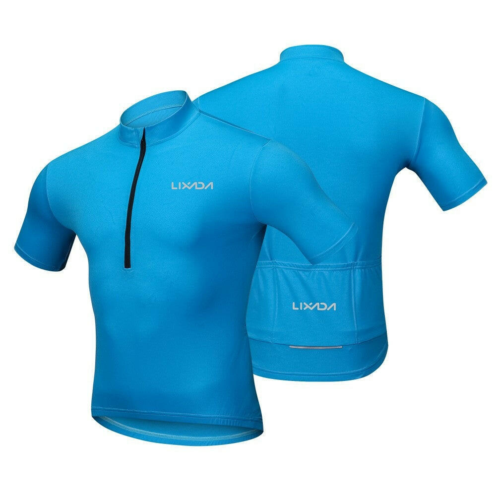 Lixada Men's Cycling Jersey Breathable Quick Dry Bike Biking Short Sleeve Shirt