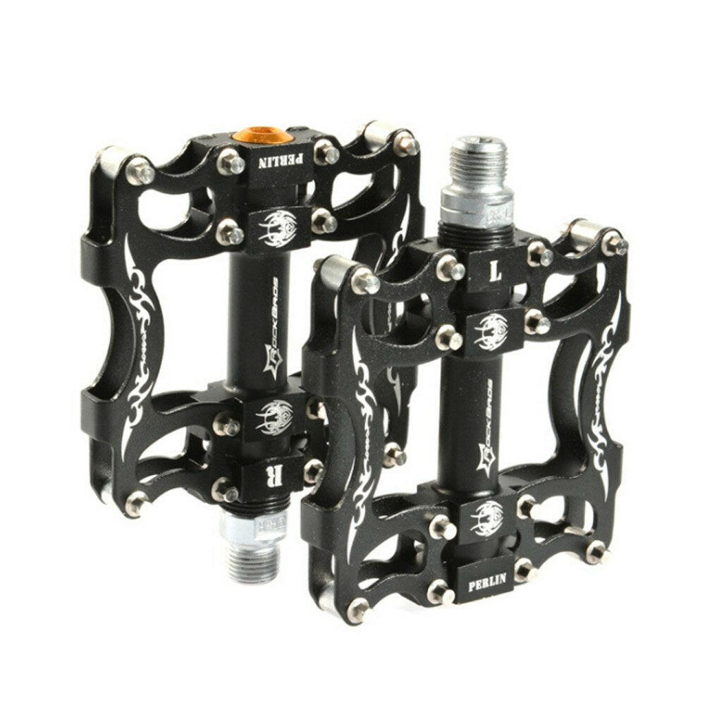 RockBros Ultralight Aluminum Alloy Bike Bicycle Pedals Platform Cycling Bearing Mountain Bike Pedal Anti-skid Foot Multi-colors Treadle Accessories of Bicycle Hollowing