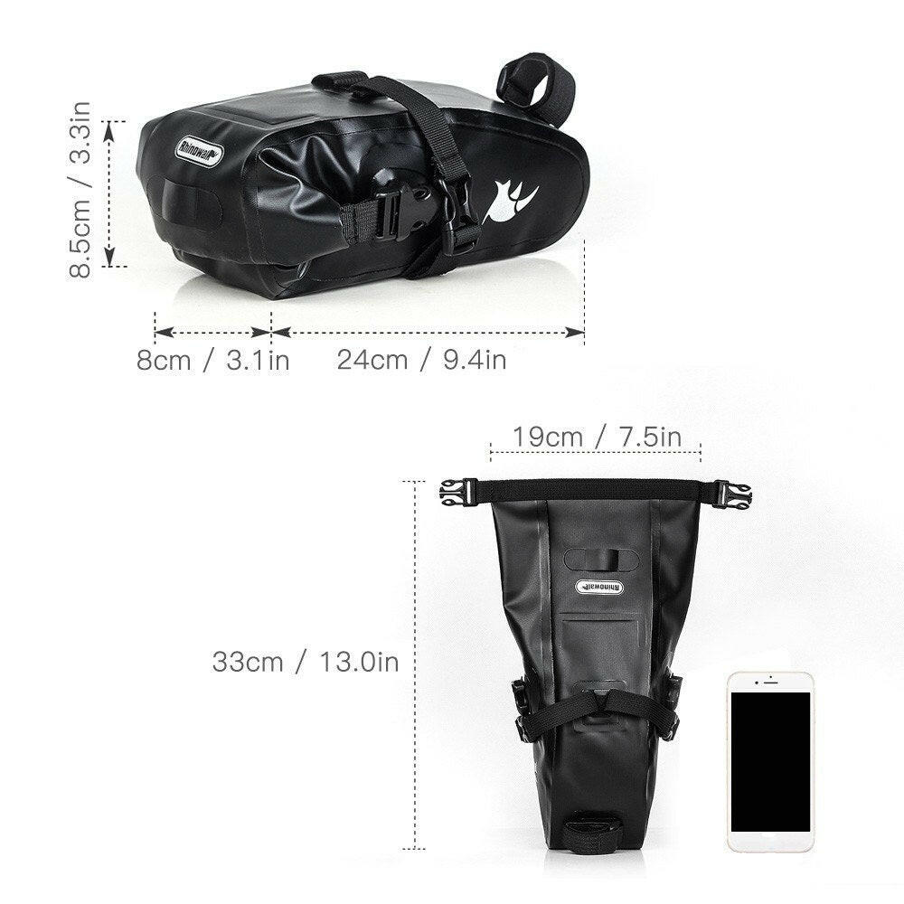Waterproof Bicycle Saddle Bag Cycling Strap-on Seat Bag MTB Road Bicycle Phone Holder Repair Tools Bag