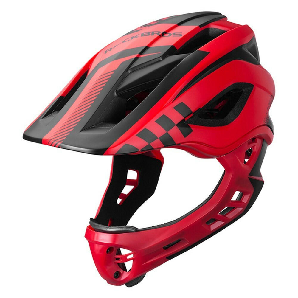 Kid Bike Full Face Helmet Children Riding Skateboard Safety Helmet Skating Rollerblading Longboard Sports Protective Equipment with Detachable Jaw