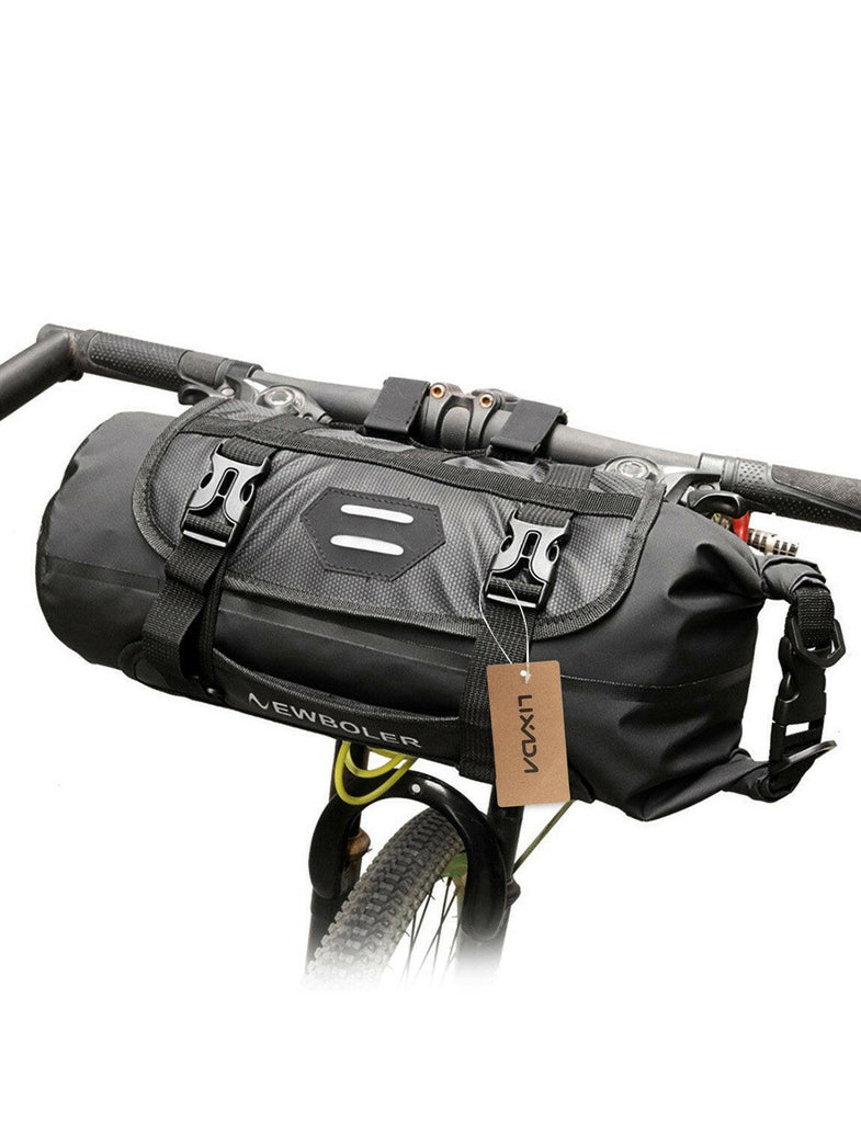 Lixada Bike Handlebar Bag Waterproof Adjustable Capacity Bicycle Front Tube Bag with Detachable Cycling Dry Pack (3-7L)-WAYBIKER