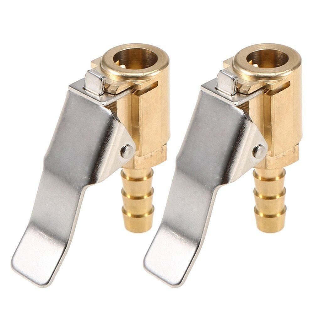 2Pcs Tyre Inflating Connector Clip Brass Tyre Inflator Clip Tyre Inflating Tools for Biks Motorbikes Cars