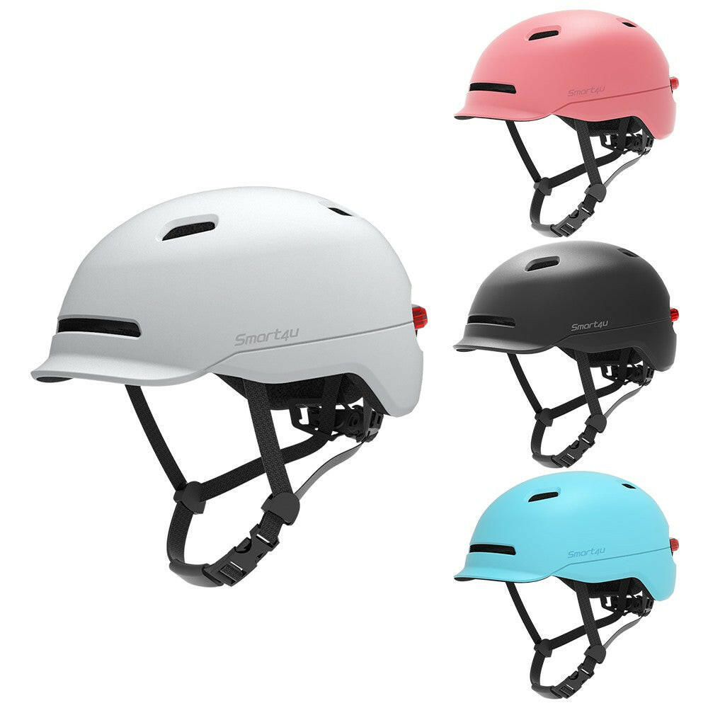 Smart4u Super Lightweight Scooter Helmet Breathable Bike Cycling Safety Helmet Adjustable Adults Kids Helmet Sports Protective Equipment with Taillight