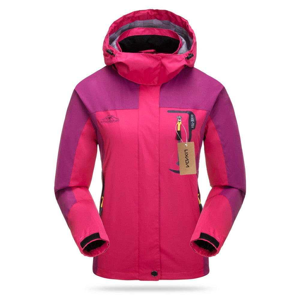 Lixada Waterproof Windproof Detachable Hooded Jacket for Women-WAYBIKER