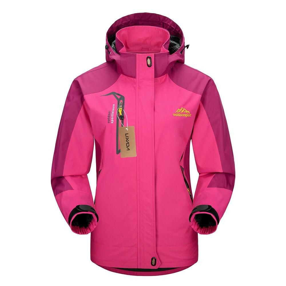 Lixada Waterproof Windproof Detachable Hooded Jacket for Women