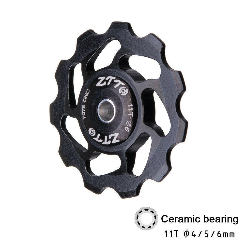 ZTTO 11T MTB Bicycle Rear Derailleur Jockey Wheel Ceramic Bearing Pulley CNC Road Bike Guide Roller Idler 4mm 5mm 6mm-WAYBIKER