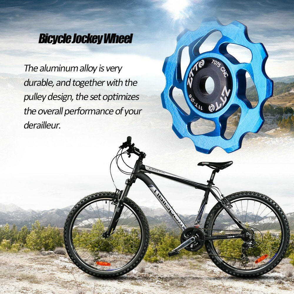 ZTTO 11T MTB Bicycle Rear Derailleur Jockey Wheel Ceramic Bearing Pulley CNC Road Bike Guide Roller Idler 4mm 5mm 6mm-WAYBIKER