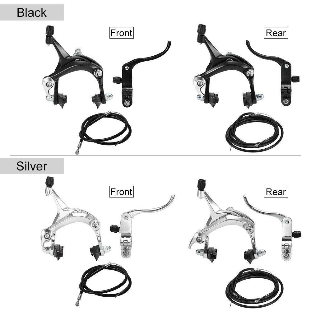 Front / Rear Fixie Bike Brake Kit Road Bike Cruiser Brake Set Bike Caliper Brake Kit Side Pull Brake Set-WAYBIKER