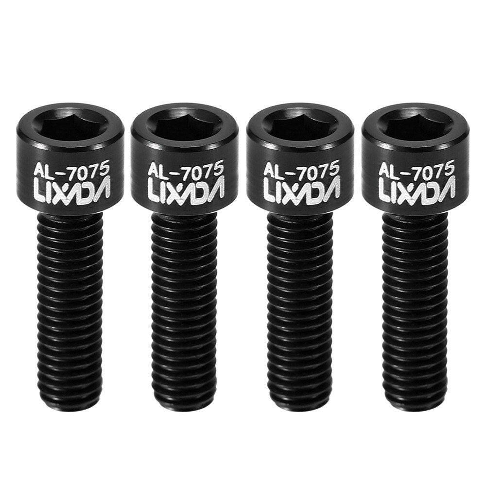 Lixada 4pcs M5*17mm Bicycle Bike Stem Screws Bolts Ultralight AL7075 Aluminum Cycling Stem Fixing Screws Replacement-WAYBIKER