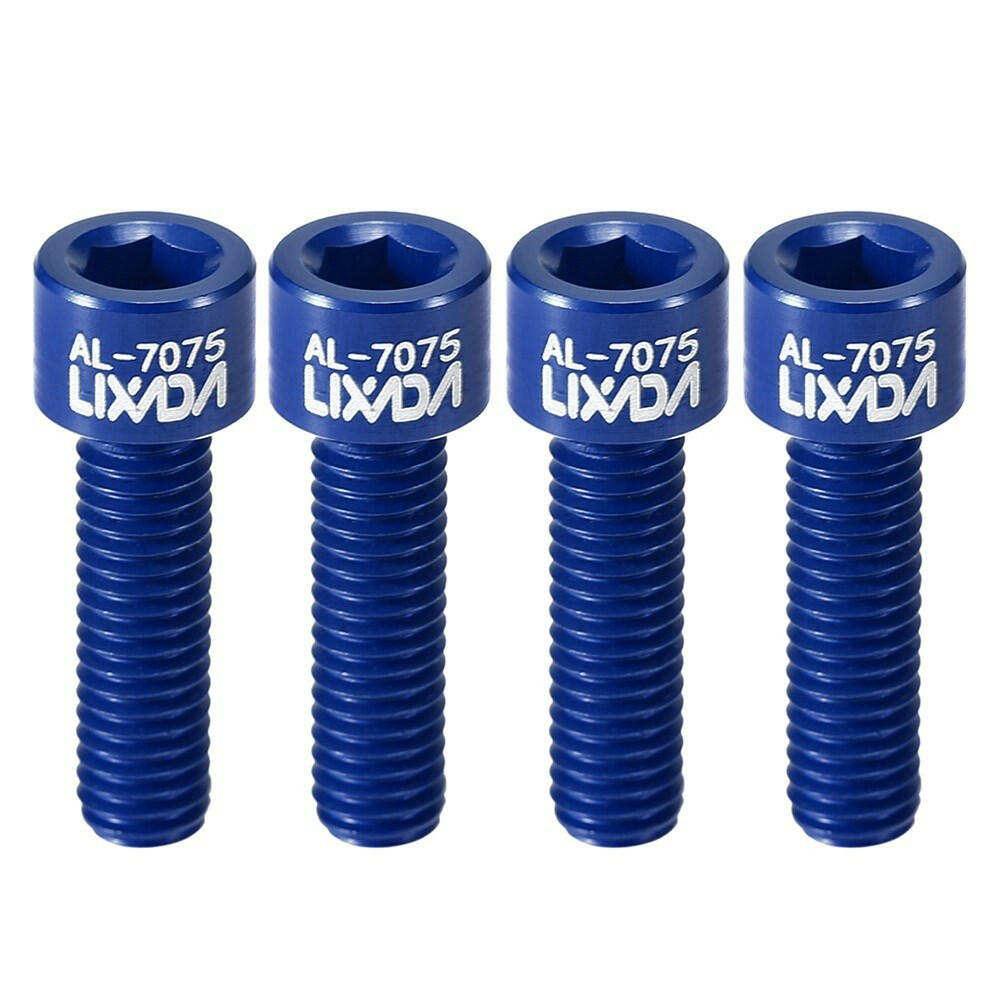 Lixada 4pcs M5*17mm Bicycle Bike Stem Screws Bolts Ultralight AL7075 Aluminum Cycling Stem Fixing Screws Replacement-WAYBIKER