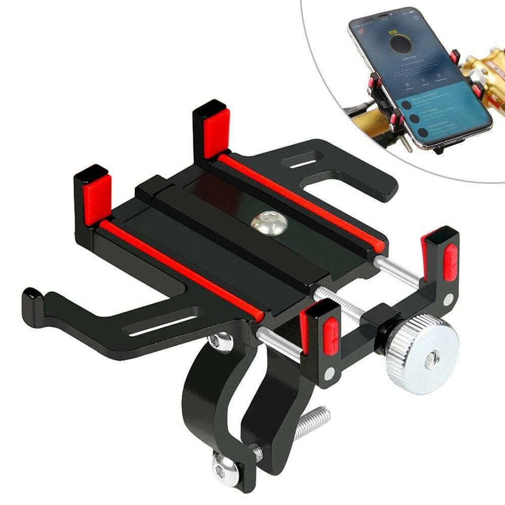Bicycle Phone Holder Aluminum Alloy Phone Mount Adjustable Mobile Phone Support-WAYBIKER