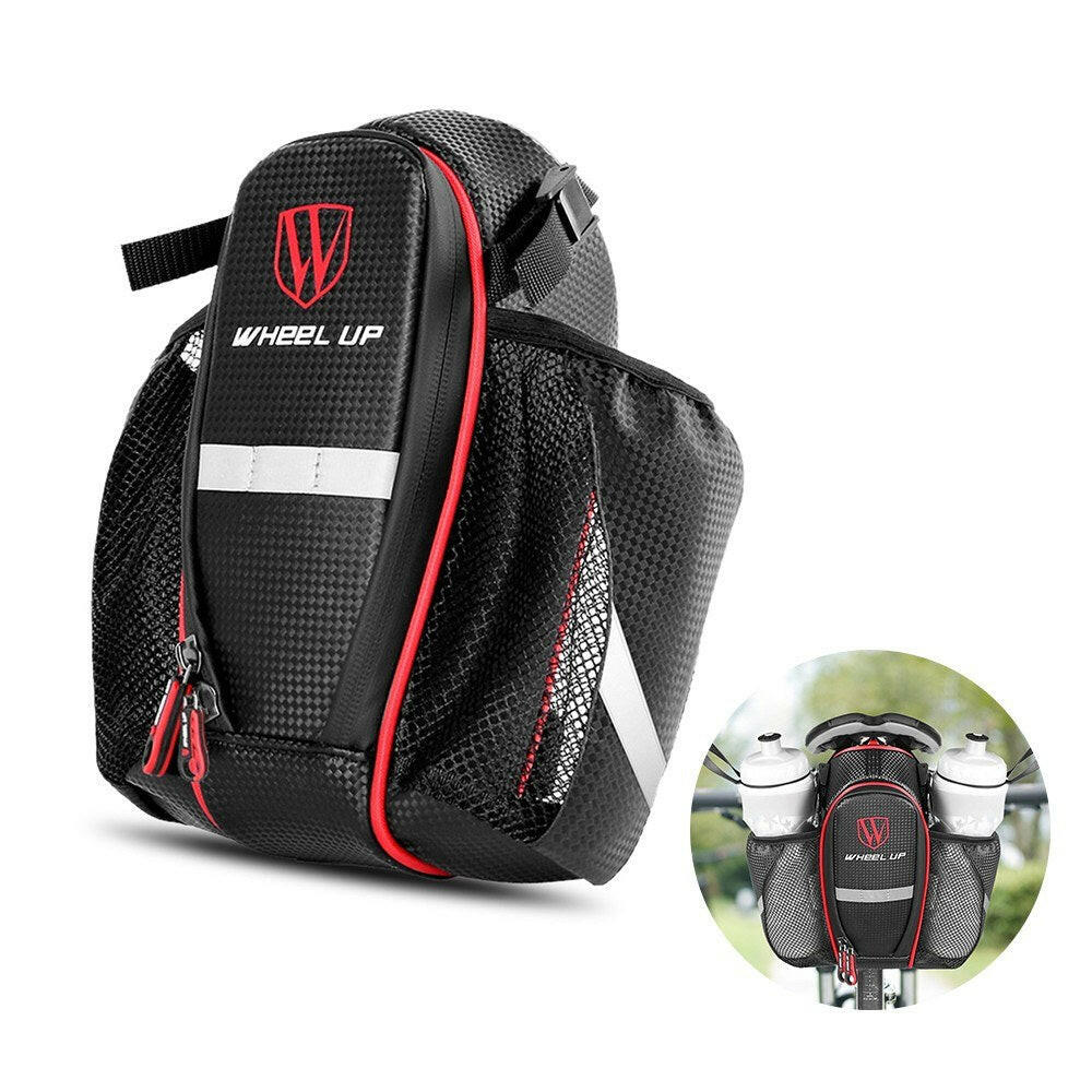 Bicycle Rear Rack Bag Bike Trunk Carrier Bag Cycling Pannier Saddle Bag with Dual Water Bottle Pockets-WAYBIKER
