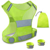 Adjustable High Visibility Reflective Vest with Reflective Wrist Arm Bands Safety Gear for Night Cycling Jogging Running