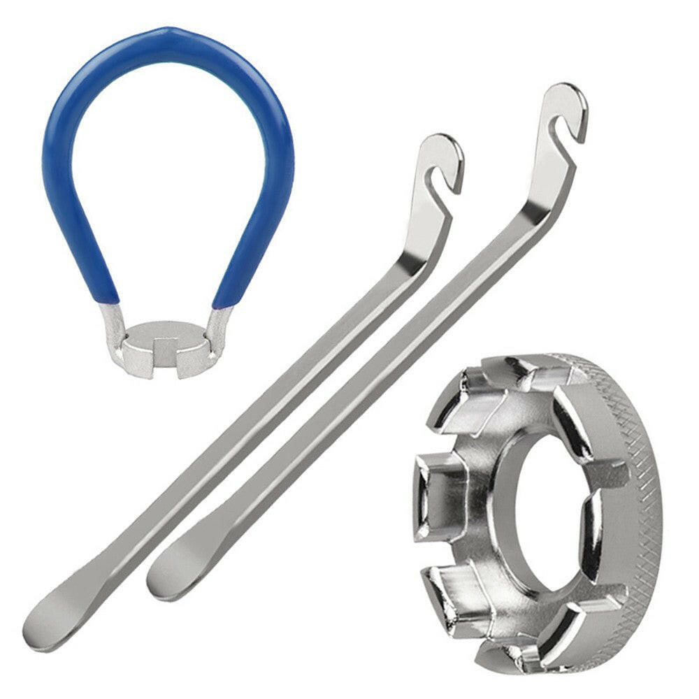4 Pack Bike Spoke Tool Bicycle Spoke Wrench Pocket Tool 6 in 1 Bike Rim Truing Tool Correct Tool with Tire Lever-WAYBIKER