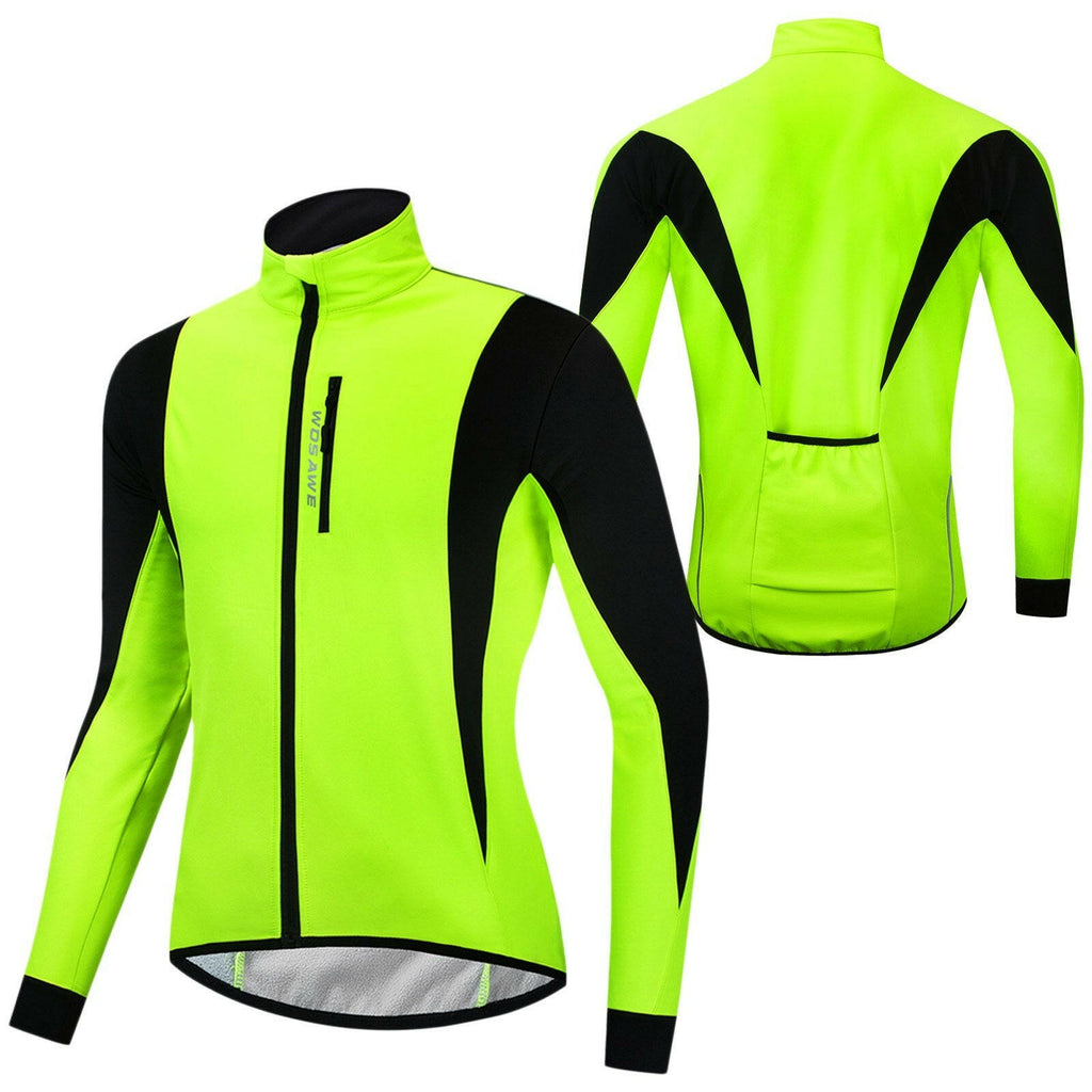 Men Cycling Winter Thermal Jacket Windproof Long Sleeve Bike Jersey Bicycle Wind Coat Outdoor Sportswear