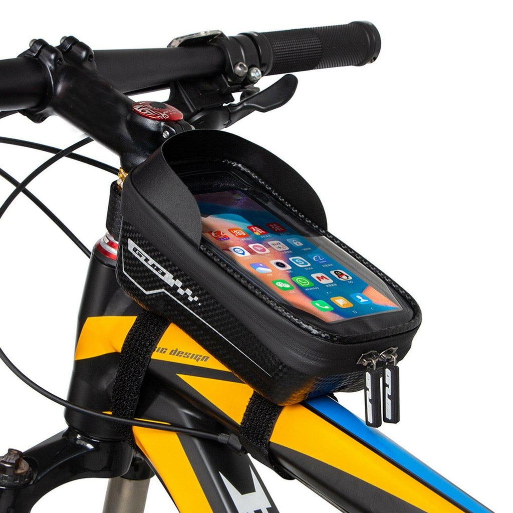 Bike Phone Front Frame Bag Waterproof Bicycle Top Tube Cycling Touchscreen Phone Mount Phone Case for 6.6 Inch Mobile Phones