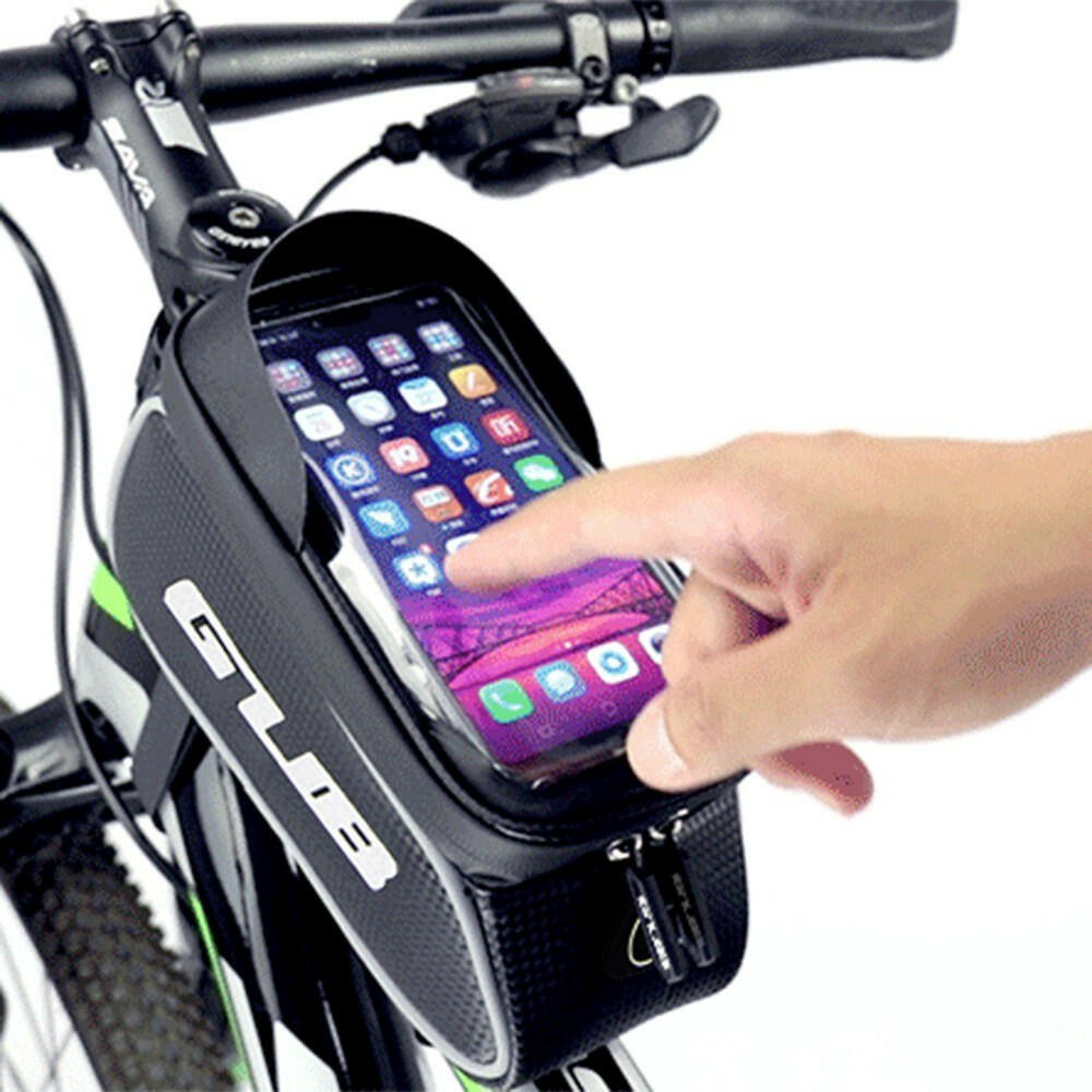 Bike Phone Front Frame Bag Waterproof Bicycle Top Tube Cycling Touchscreen Phone Mount Phone Case for 6.6 Inch Mobile Phones-WAYBIKER