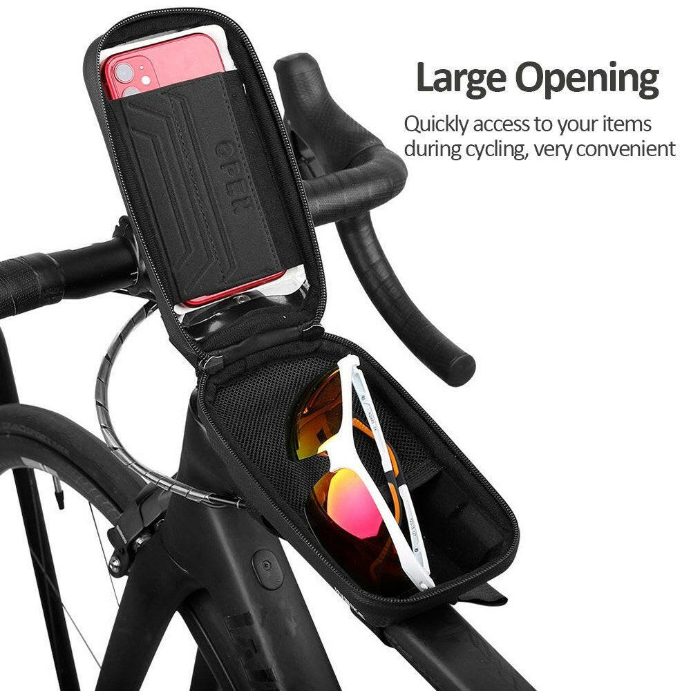 Touch Screen Bicycle Top Tube Bag EVA Hard Shell Bicycle Frame Bag Wat