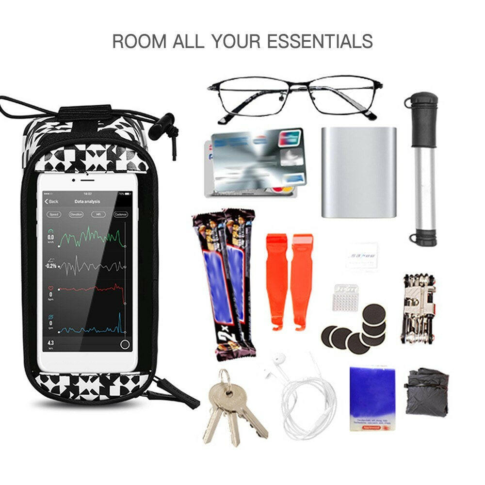 Touch Screen Waterproof Front Frame Top Tube Bicycle Pouch Hard Shell Large Capacity Cycling Front Storage Bag-WAYBIKER