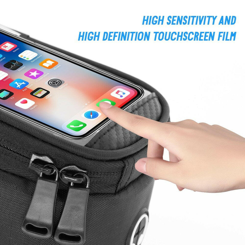 Touch Screen Waterproof Front Frame Top Tube Bicycle Pouch Hard Shell Large Capacity Cycling Front Storage Bag