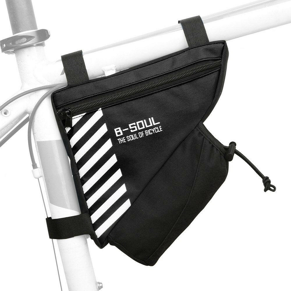 Bike Triangle Bag with Water Bottle Pocket Cycling Frame Top Tube Bag MTB Bicycle Tool Storage Bag Pouch-WAYBIKER