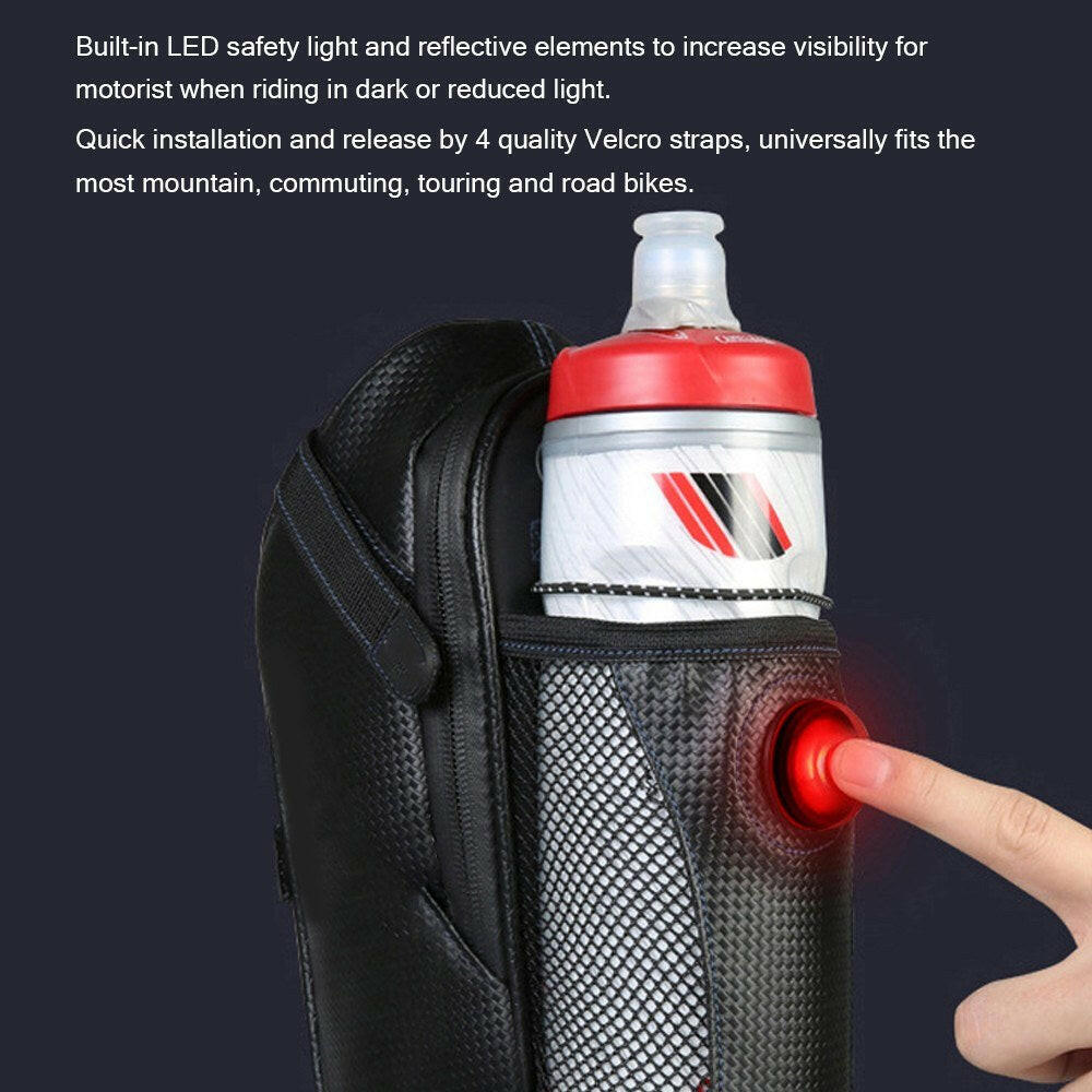 Water Resistant Bike Saddle Bag Bicycle Under Seats Pouch With Tail Light for Cycling Accessories