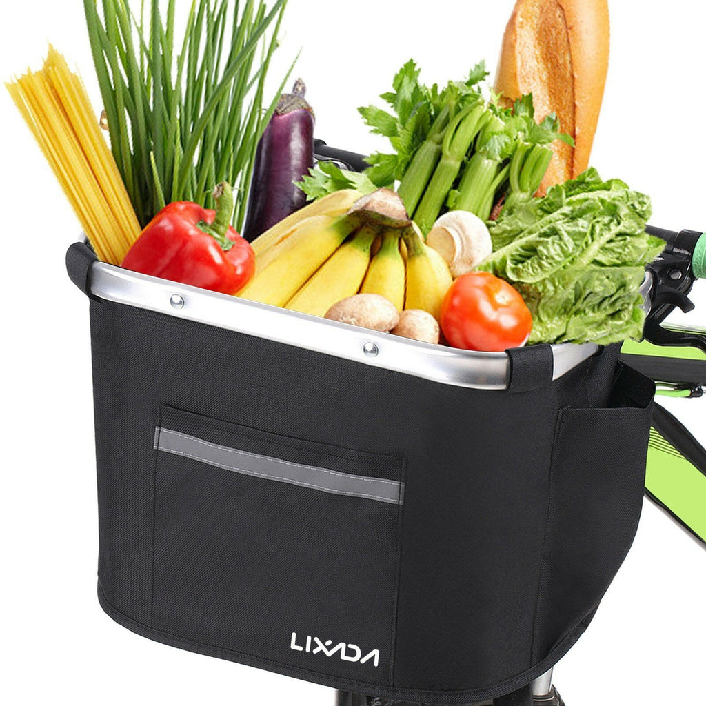 Lixada Collapsible Bike Basket Bicycle Handlebar Front Basket Pet Carrier Bag for Shopping Commuting