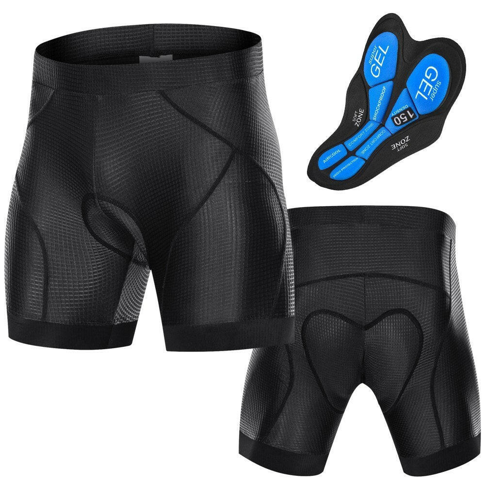 Men Bike Padded Shorts with Anti-Slip Leg Grips Cycling 3D Padded Underwear Bicycle Padding Riding Shorts Biking Underwear Shorts