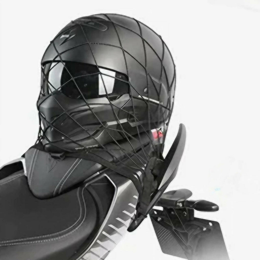 Rhinowalk Motorcycle Luggage Helmet Net Mesh Universal Motor Elastic Helmet Holder Storage Mesh WIth 8 Plastic/ Metal Hooks-WAYBIKER